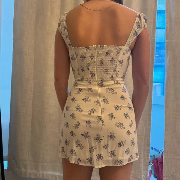 Reformation blue flower printed mini dress - Picture 3 of 3